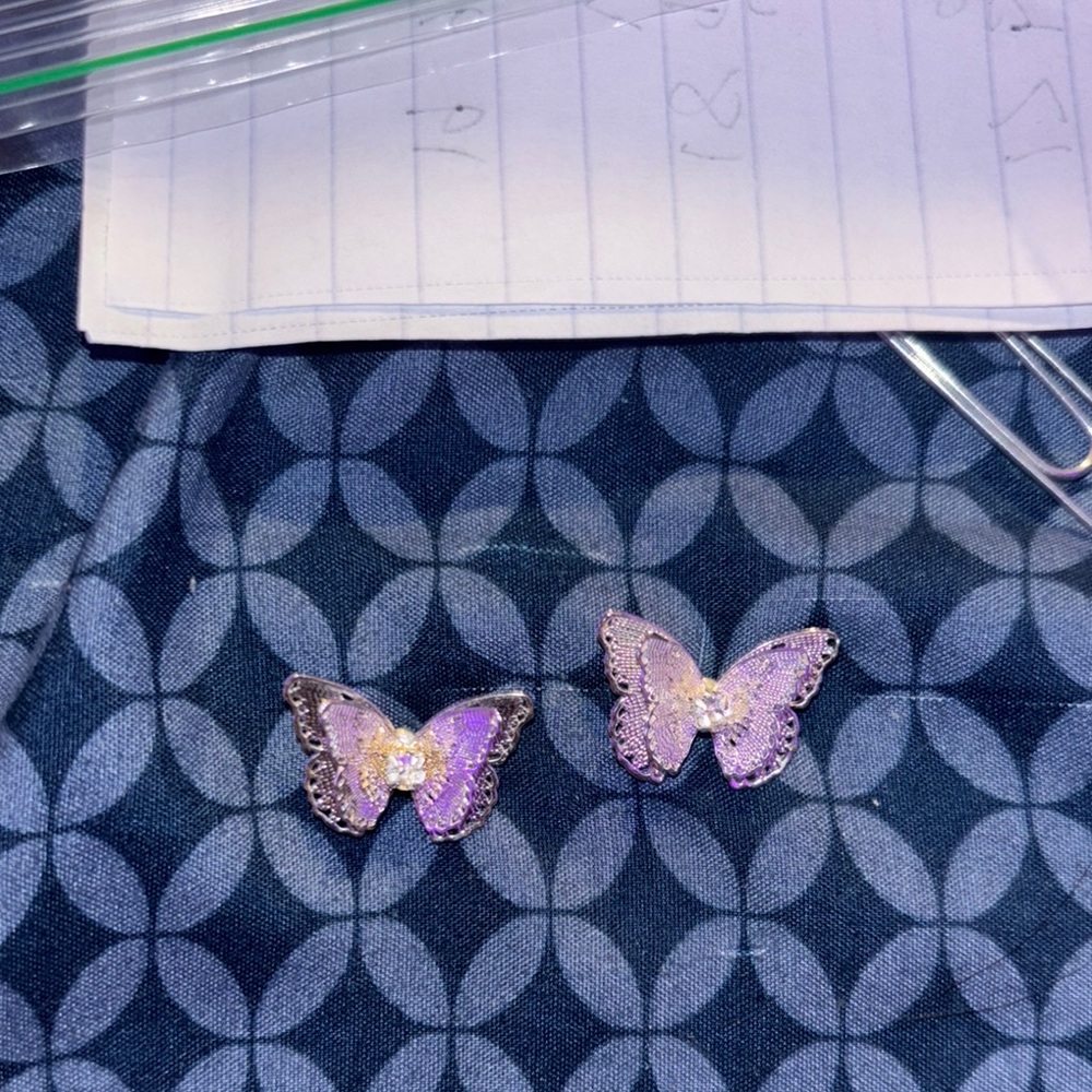Purple Butterfly Earrings